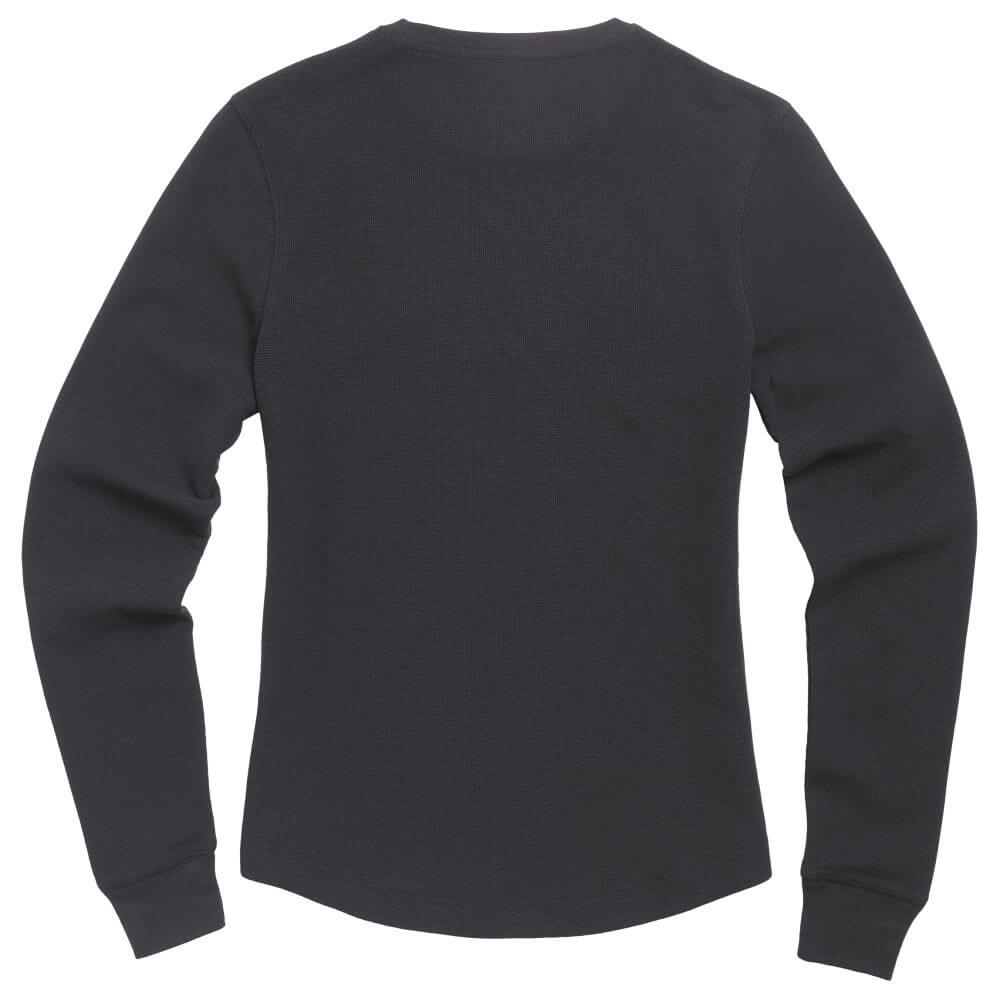 Ladies Stoll Long Sleeved Waffle Tee Jet Black / Bone - Image 4