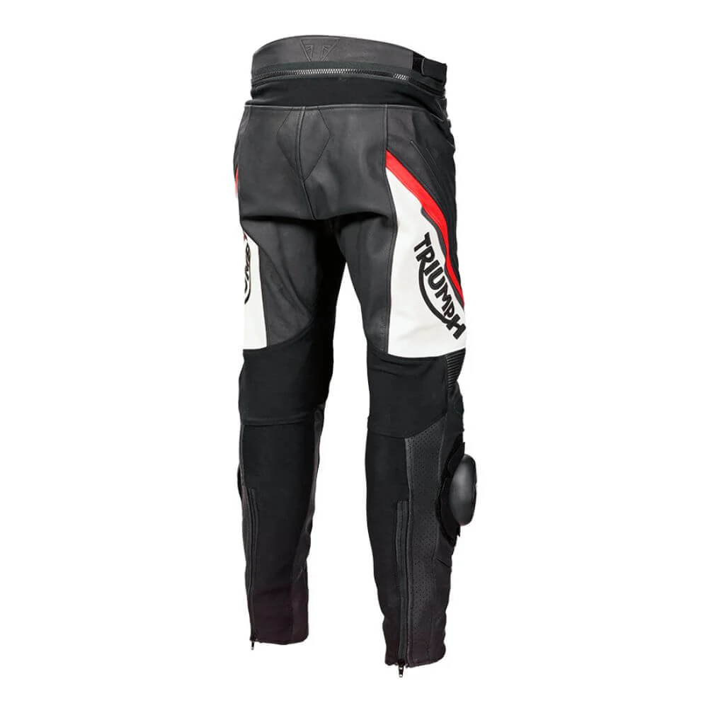 Triple Sport Leather Pants White / Black / Red - Image 3